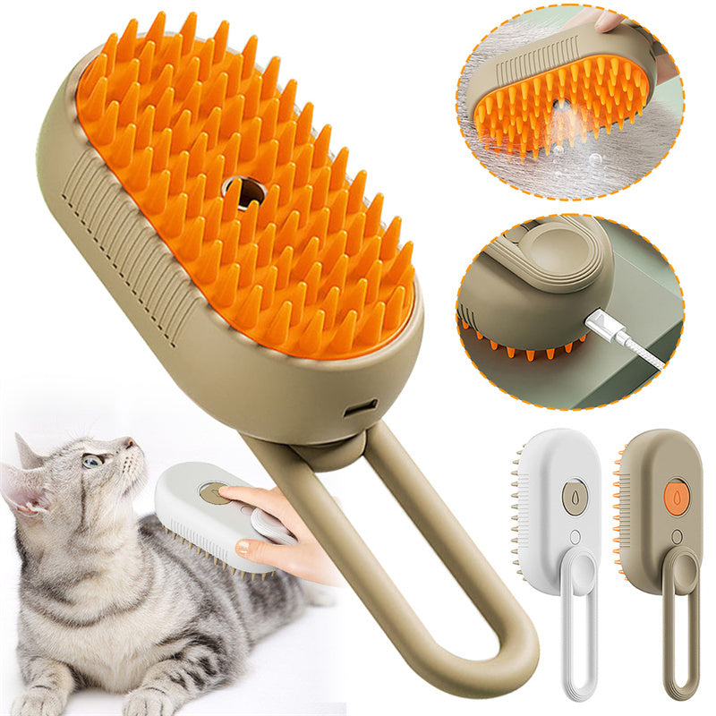 Pet Steam Brush 3 In 1 Electric Spray