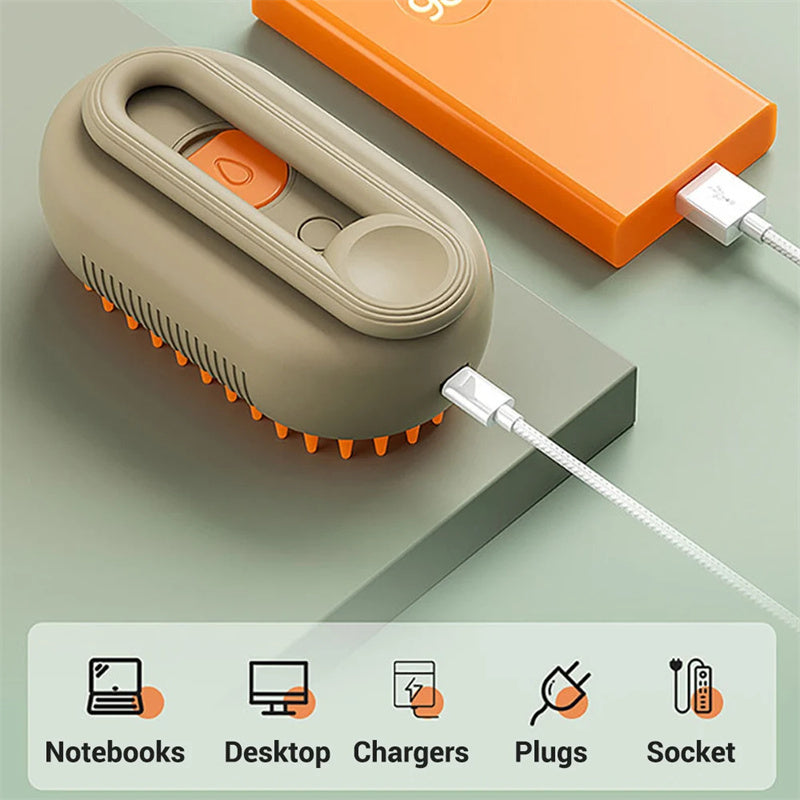 Pet Steam Brush 3 In 1 Electric Spray